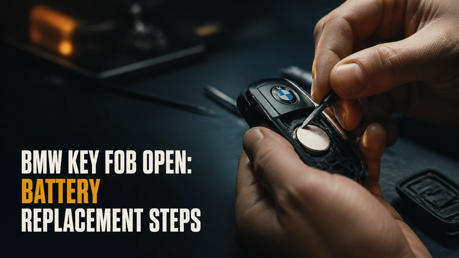 bmw key fob open battery replacement steps