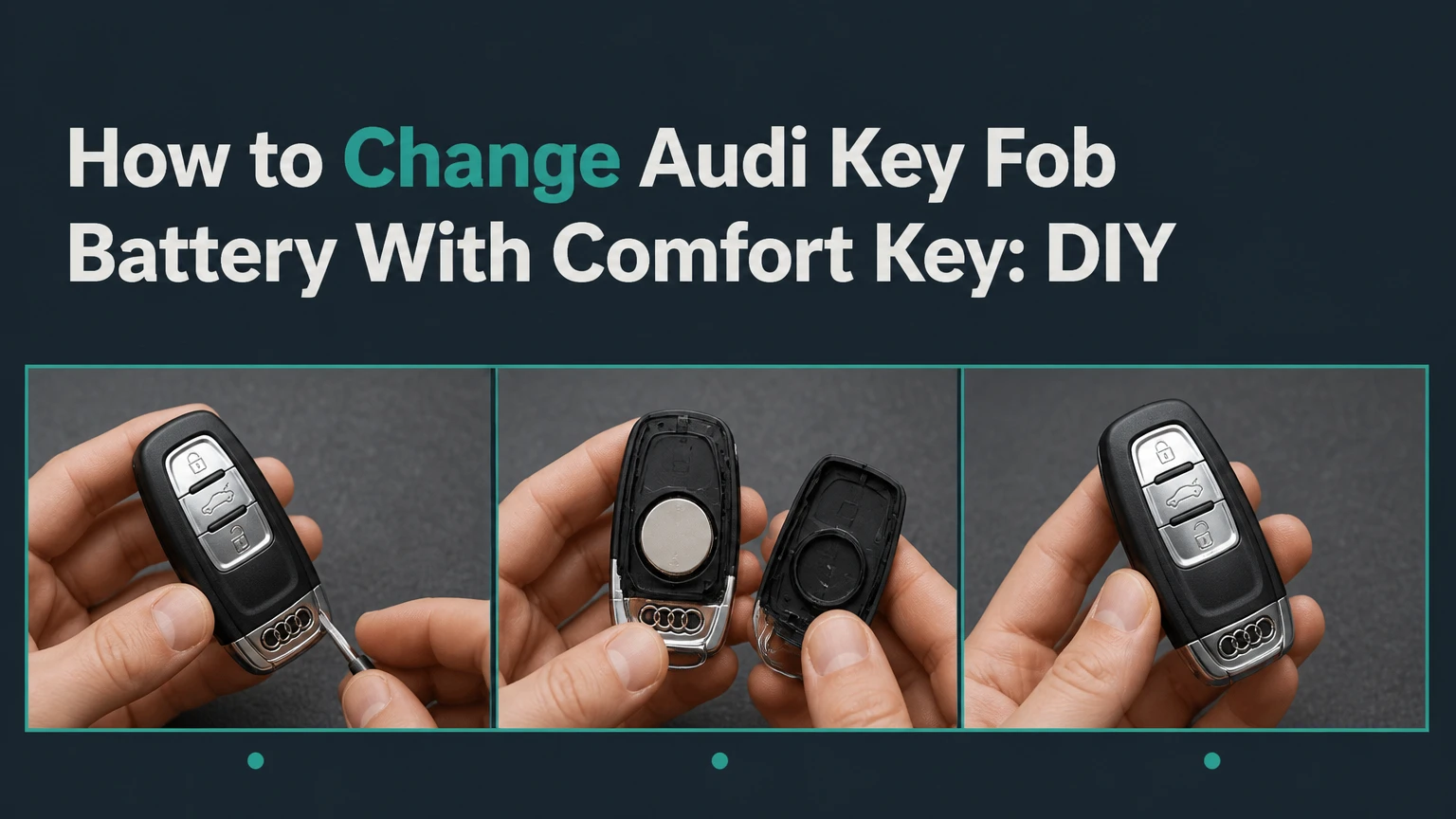 how to change audi key fob battery with comfort key diy