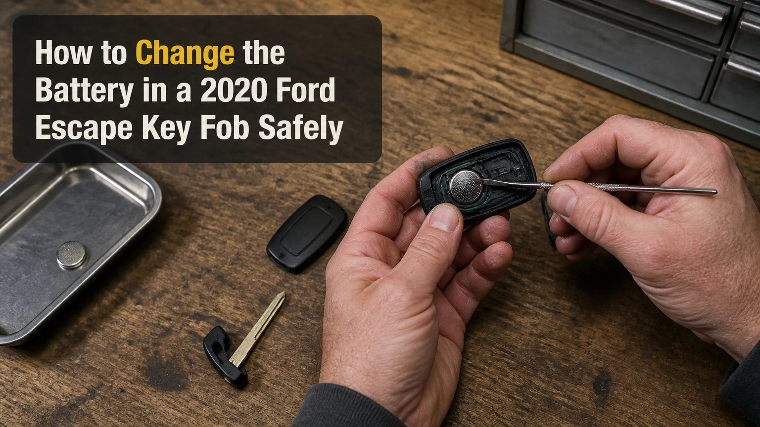 how to change the battery in a 2020 ford escape key fob safely