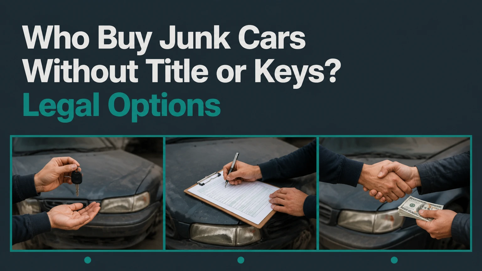 who buy junk cars without title or keys legal options